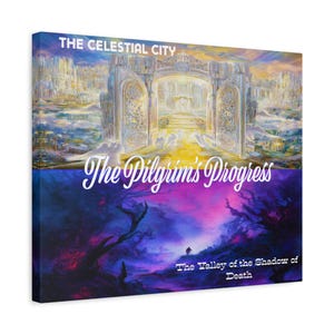 Lienzo de Ciudad Celestial, decoración de pared inspiradora para meditar, El progreso del peregrino, regalo para el hogar y la oficina, arte cristiano