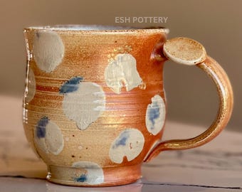 Tazza in ceramica fatta a mano – Tazza da caffè in ceramica artigianale da 10 once – Tazza in gres rustico – Regalo in ceramica tornita – Adatto a microonde e lavastoviglie