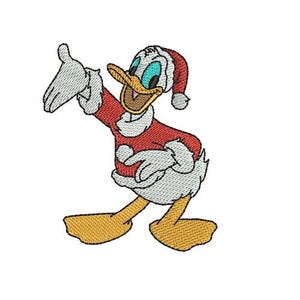 Christmas Santa Donald Duck Machine Embroidery Design, Disney Character Design, Cartoon Embroidery Pattern, Donald Duck Embroidery