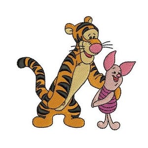 Friends Tigger & Piglet Machine Embroidery Design, Disney Tiger and Pig Design, Winnie The Pooh Character Embroidery Pattern