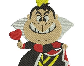 Queen of Hearts Machine Embroidery Design - 4 sizes, Disney Villain Design, Alice in Wonderland Character Embroidery Pattern