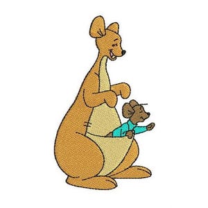 Kanga & Roo Machine Embroidery Design, Disney Little Kangaroo Design, Cartoon Embroidery Pattern, Winnie the Pooh Character Design