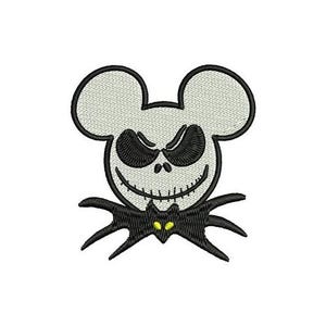 Skellington Halloween Mickey Mouse Head Machine Embroidery Design, Disney Design, Mickey & Friends Character Embroidery Pattern