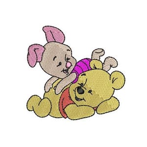 Piglet on Winnie the Pooh Back Machine Embroidery Design, Disney Design, Cartoon Friends Embroidery Pattern, Winnie The Pooh Embroidery