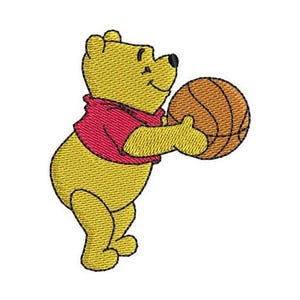 Basket Ball Player Winnie the Pooh Bear Machine Embroidery Design, Disney Character, Cartoon Embroidery Pattern, Teddy Bear Character
