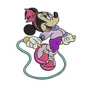 Minnie Mouse Jumping Rope Machine Embroidery Design, Disney Design, Cartoon Pattern, Mickey & Friends Character, Minnie Mouse Embroidery