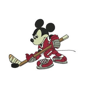 Hockey Player Mickey Mouse Machine Embroidery Design, Mickey & Friends Character Embroidery Design, Mickey Mouse Embroidery, Disney Design