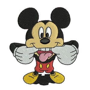 Tongue Out Mickey Mouse Machine Embroidery Design, Mickey & Friends Character Embroidery Pattern, Mickey Mouse Embroidery, Disney Design