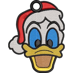 FSL Happy Donald Duck Head Machine Embroidery Design - 3 sizes, Disney Character Design, Cartoon Lace Embroidery Pattern