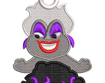 FSL Ursula Machine Embroidery Design - 3 sizes, Disney Villain Design, The Little Mermaid Character Lace Design, Disney Sea Witch