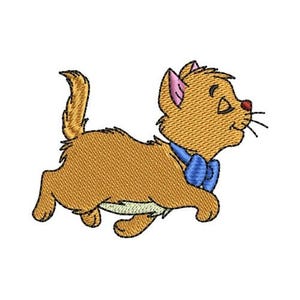 Walking Toulouse Side view Machine Embroidery Design, Disney Kitten Design, Aristocat Characters Embroidery Pattern, Orange Cat Embroidery