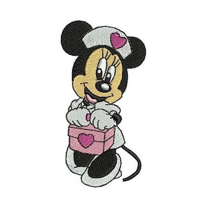 Nurse Minnie Mouse Machine Embroidery Design - 2 size, Mickey & Friends Character Embroidery Pattern, Minnie Mouse Embroidery, Disney Design