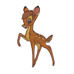 Hopping Bambi Machine Embroidery Design, Disney Deer Design, Cartoon Animal Embroidery Pattern, Baby Deer Design