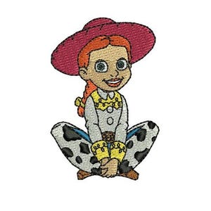 Cute Jessie Sitting Machine Embroidery Design, Disney Design, Toy Story Character Embroidery Pattern Cowgirl Jessie Embroidery