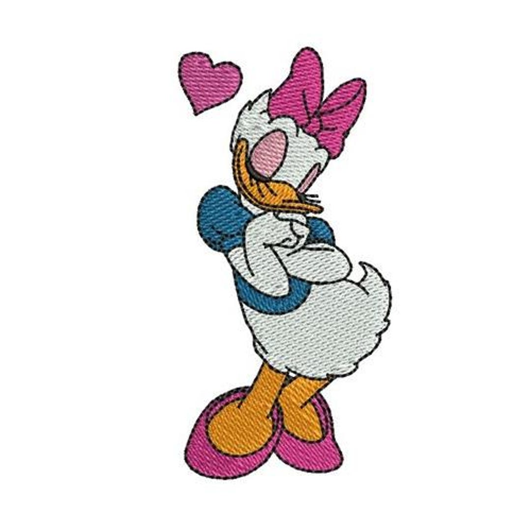 Pattern Daisy Duck Daisy Duck Closing Eyes & Heart Machine Embroidery Design, Disney ...