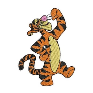 Fist in Air Tigger Machine Embroidery Design, Disney Tiger Design, Winnie The Pooh Character Embroidery Pattern, Tigger Embroidery