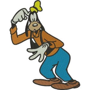 Confused Goofy Machine Embroidery Design, Disney Character Design, Cartoon Dog Embroidery Pattern, Mickey & Friends Character