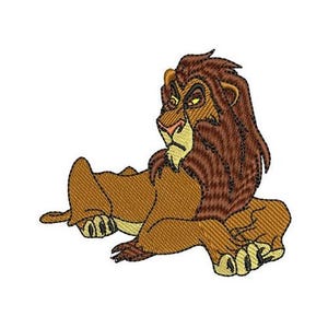 Thinking Scar Lion Machine Embroidery Design, Disney Villain Embroidery Design, The Lion King Character Embroidery Pattern, Simba Uncle Scar