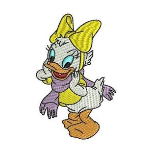 Cute Smiling Baby Daisy Duck Machine Embroidery Design, Disney Design, Donald Duck Character Embroidery Pattern, Daisy Duck Embroidery