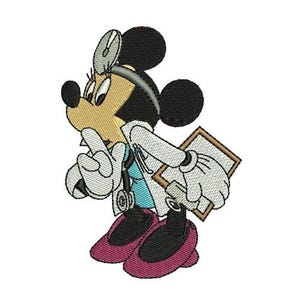 Doctor Minnie Mouse Machine Embroidery Design, Mickey & Friends Character Embroidery Pattern, Minnie Mouse Embroidery, Disney Design