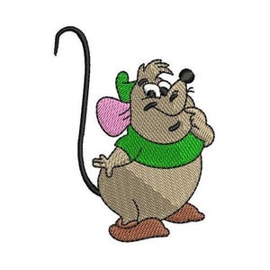 Thinking Gus Posing Machine Embroidery Design, Cinderella Character Embroidery Pattern, Cartoon Mice Embroidery, Disney Design