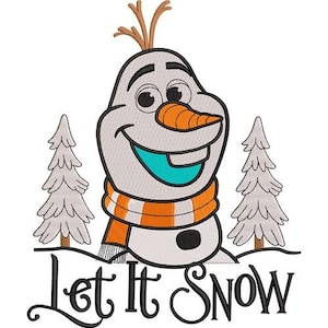 Olaf Machine Embroidery Design - 2 sizes, Disney Snowman Character Design, Cartoon Embroidery Pattern, Frozen Character