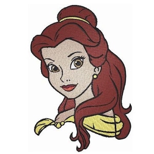 Princess Belle Face Machine Embroidery Design, Disney Princess Design, Beauty & the Beast Character Embroidery Pattern, Fairytale Design