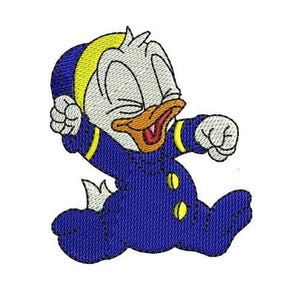 Adorable Baby Donald Duck Giggling Machine Embroidery Design, Disney Character Design, Donald Duck Character Embroidery Pattern