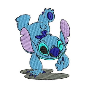 Tumbling Stitch Machine Embroidery Design, Disney Character Design, Cartoon Embroidery Pattern, Lilo & Stitch Character Embroidery Design