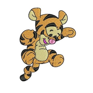 Happy Baby Tigger Machine Embroidery Design - 2 sizes, Disney Tiger Character Design, Winnie The Pooh Character Embroidery Pattern