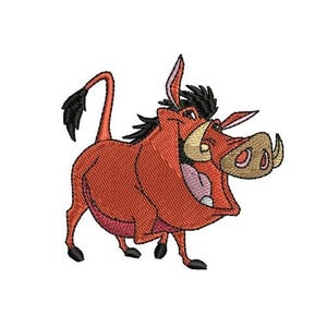 Smiling Pumba Machine Embroidery Design, Disney Character Embroidery Design, The Lion King Character Embroidery Pattern
