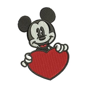 Mickey Mouse Holding Heart Machine Embroidery Design, Disney Design, Mickey & Friend Character Embroidery Pattern, Mickey Mouse Embroidery
