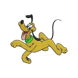 Zooming Pluto Machine Embroidery Design, Disney Character Design, Cartoon Dog Embroidery Pattern, Mickey & Friends Character Design