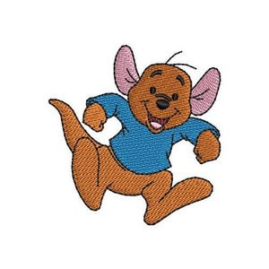 Diseño de bordado a máquina de adorable canguro, diseño de canguro pequeño de Disney, patrón de bordado de dibujos animados, diseño del personaje de Winnie the Pooh