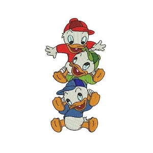 Baby Donald Ducks Stacked Machine Embroidery Design, Cartoon Embroidery Pattern, Donald Duck Embroidery, Disney Design, Piled Up Ducks