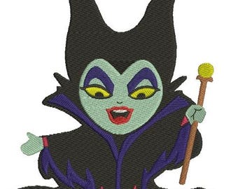 Maleficent Embroidery Design, Disney Character Design, Cartoon Embroidery Pattern, Sleeping Beauty Character Villain Design
