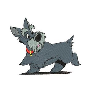 Running Jock Machine Embroidery Design, Disney Design, Lady and the Tramp Character Design, Cartoon Dog Embroidery Pattern, Pet Dog Pattern