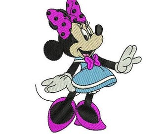 Party Minnie Mouse Machine Embroidery Design, Disney Design, Cartoon Pattern, Mickey & Friends Character, Minnie Mouse Embroidery