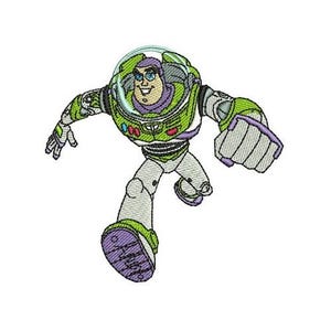 Running Buzz Lightyear Machine Embroidery Design, Space Ranger Embroidery Design, Disney Character Embroidery Pattern, Astronaut Embroidery