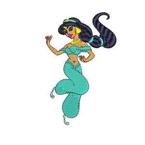 Sultana Princess Jasmine Dancing Machine Embroidery Design, Disney Princess Embroidery Pattern, Aladdin Character Embroidery Design