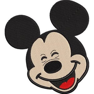 Smiling Mickey Mouse Face Machine Embroidery Design - 3 sizes, Disney Character Design, Mickey & Friends Character Embroidery Pattern