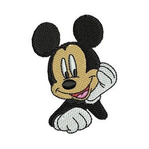 Face in Palms Mickey Mouse Watching Embroidery Design, Disney Character Design, Mickey & Friends Embroidery Pattern, Mickey Mouse Embroidery