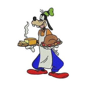 Cooking Goofy Machine Embroidery Design, Disney Design, Cartoon Dog Embroidery Pattern, Mickey & Friends Character Design, Goofy Embroidery