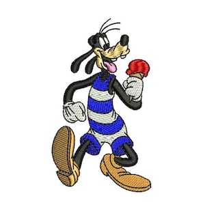Goofy Eating Ice Cream Machine Embroidery Design, Disney Design, Mickey & Friends Character Embroidery Pattern, Cartoon Goofy Embroidery