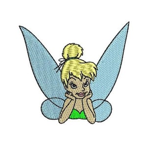 Cute Tinker Bell Machine Embroidery Design, Disney Design, Cartoon Embroidery Pattern, Peter Pan Character Design, Fantasy Fairy Design