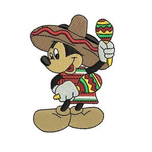 Maraca Mickey Mouse Machine Embroidery Design, Disney Design, Cartoon Pattern, Mickey & Friends Character, Mickey Mouse Embroidery