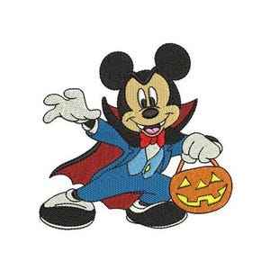 Halloween Mickey Mouse with Pumpkin Machine Embroidery Design, Disney Design, Mickey & Friends Character Pattern, Mickey Mouse Embroidery
