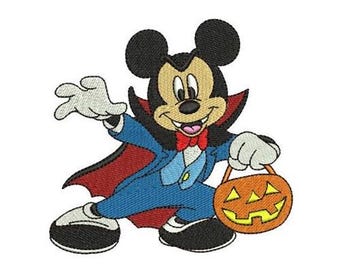 Halloween Mickey Mouse with Pumpkin Machine Embroidery Design, Disney Design, Mickey & Friends Character Pattern, Mickey Mouse Embroidery