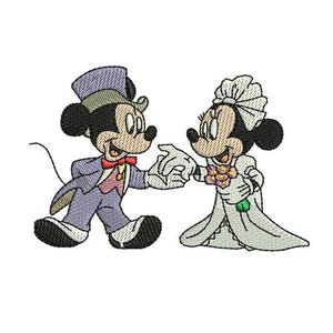 Bride and Groom Holding Hands Machine Embroidery Design, Disney Design, Valentines Sweethearts Pattern, Mickey & Minnie Embroidery