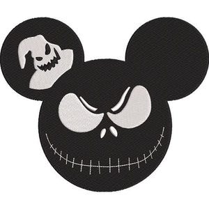 Halloween Ghost Mickey Mouse Head Machine Embroidery Design - 3 sizes, Disney Character, Mickey & Friends Embroidery Pattern